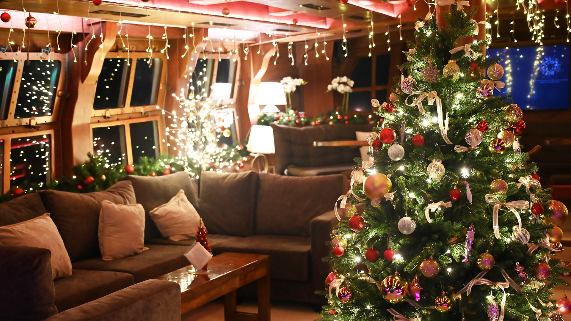 Lower deck of Christmas Sunset Sail