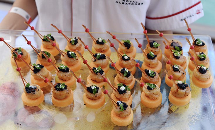 tart dessert serving on royal albatross